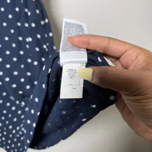 NEW Old Navy Women Crepe Mini Dress Large Navy Polka Dot Short Sleeve Pockets thumbnail 7
