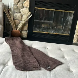 Coach Wool Blend Knit Brown Scarf One Size thumbnail 2