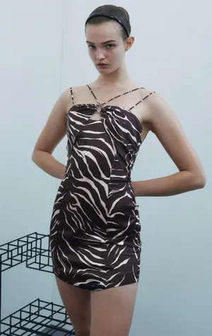 ZARA Animal Print Short Dress thumbnail 1