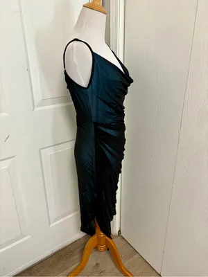 Cider Mesh Cowl Neck Ruched Maxi Dress thumbnail 4