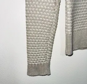 J. Crew Factory Turtleneck Sweater Beige Gray & White Tight Knit thumbnail 4