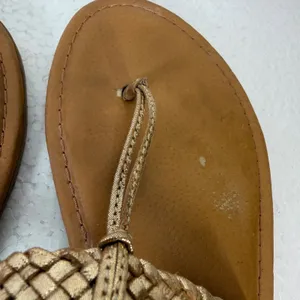 Sperry Gold Braided Thong Sandals Flats Women's 7 Brown Leather STS98083 thumbnail 10
