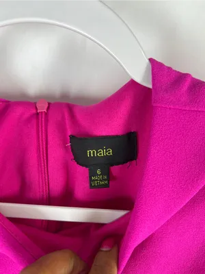 Maia Bright Pink Ruffle Hem Sleeveless Dress Size 6 thumbnail 4