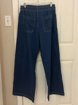 NWT!! American Eagle Dreamy Drape Linen Blend Pull-On Pants in Indigo thumbnail 11
