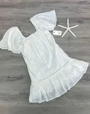 Billabong Ivory Ruffle Coastal Cowgirl Mini Dress Small thumbnail 1