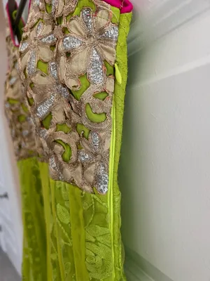 Indian Party Dress Partywear Lime Green Size M thumbnail 13