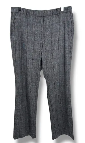 Brooks Brothers dress pants women's 14 wool cashmere glen plaid straight gray thumbnail 1