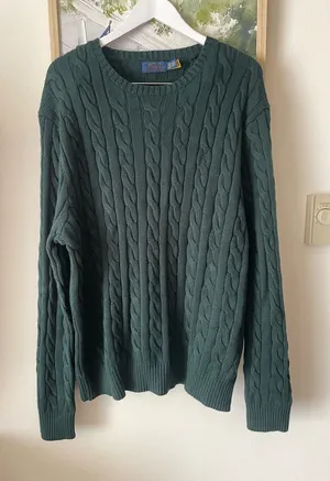 Polo Ralph Lauren Cable Knit Crewneck Sweater Mens XXL Oversized for Women thumbnail 1