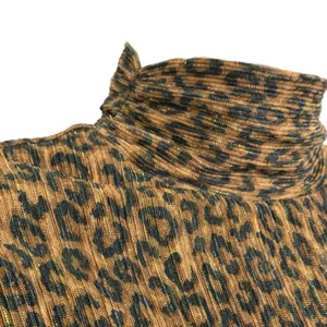 BAILEY‎ 44 Leopard Print Mock Neck Metallic Pleated Black Brown Blouse EUC XS thumbnail 3