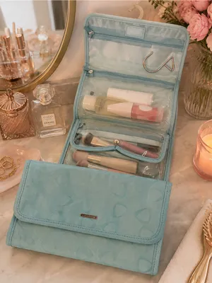 Liz Claiborne Fold Away Cosmetic Makeup Travel Case Bag Clutch Waterproof Case thumbnail 1