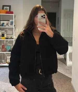 Princess Polly Black Corduroy Puffer Jacket thumbnail 2