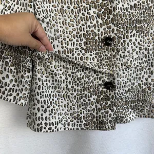 Pendleton Leopard Print Blazer Linen Women‎ Petite Small 3/4Sleeve Button Front thumbnail 5