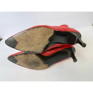 J Crew Y2K Red Pointed Toe Kitten Heel Boot Mid Calf Italian Leather Size US 8 thumbnail 6