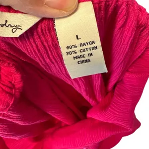 French Laundry bright pink crepe drawstring wide leg pants size L vacation thumbnail 8