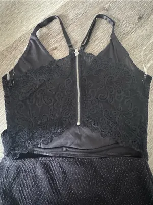 Planet Gold Chevron Lurex Sexy Cocktail Dress Black With Bling Size S thumbnail 4