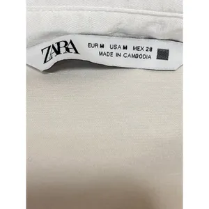 Zara Women's White Silky Satin Collared Long Sleeve Button Down Shirt Top Size M thumbnail 7