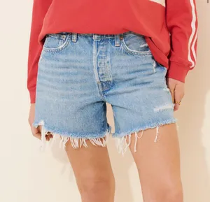 AGOLDE Parker Long Cut-Off Shorts Denim thumbnail 1