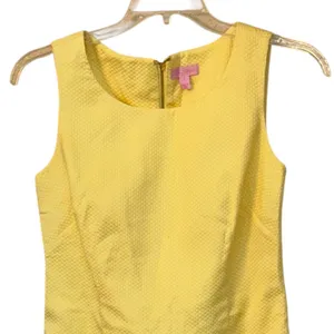 Lilly Pulitzer Yellow Shift Sleeveless Short Dress Size 4 Cotton‎ Summer Lined thumbnail 2