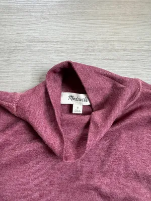 Madewell heathered burgundy berry fitted mock neck long sleeve top size small thumbnail 2