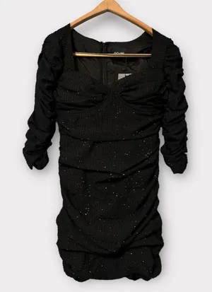 DO+BE Black Ruched Sparkly‎ Scrunch 6 for $36 Dress Size Small thumbnail 1