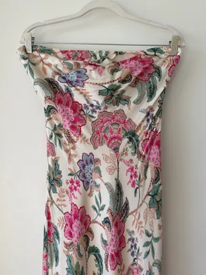 Dress Forum Floral Cowl Neck Maxi Dress in Ivory and Pink thumbnail 4
