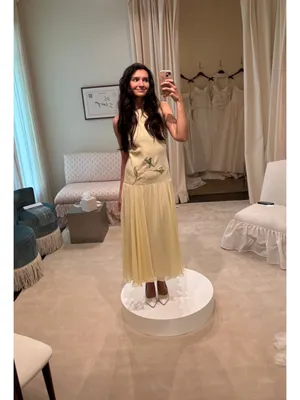 GEISHA DESIGNS Anthropologie Drop Waist Embroidered Maxi Dress in Light Yellow thumbnail 2