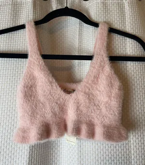Free People blush pink fuzzy crop tank✨ thumbnail 1