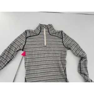 Smartwool Merino Wool 1/4 Zip Base Layer Top XS Gray Stripe Mock Neck Outdoor thumbnail 13