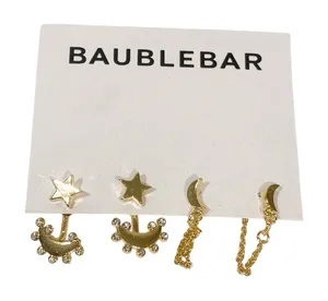 BAUBLEBAR Gold Tone Cosmic Couple Earring Set‎ 2 Pack NEW thumbnail 1