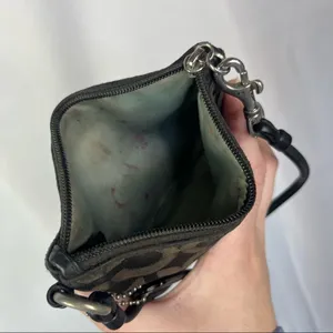 Coach Black Y2K‎ C Logo Leather Fabric Wristlet thumbnail 4