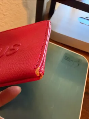 Tous Red Embossed Saffiano Card Pouch with Charm thumbnail 5