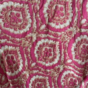 Roller Rabbit Women’s Pink Silk and Cotton Émane‎ Rose Medallions Dress Size XL thumbnail 9