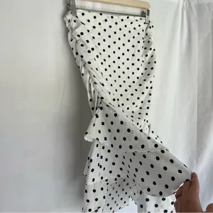 NWT Petal + Pup Tegan ruffle mini skirt polka dots size 12 white black thumbnail 4