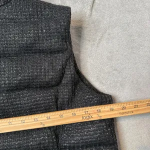 Charter Club Black Metallic Gold‎ Tweed Puffer Vest Quilted Jacket Size S thumbnail 11