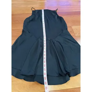 NWOT Free People Intimately Slip Dress Womens Black Satin Strappy Ruffle Small thumbnail 6