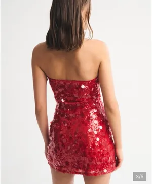 Abercrombie Scarlett strapless sequin mini dress thumbnail 3
