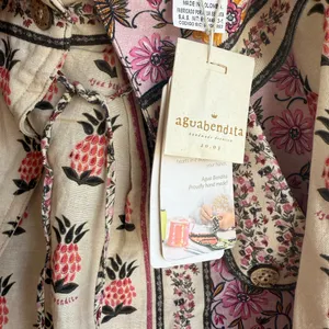 Agua Bendita Pink Cream Pineapple-Print Tie-Waist Short NWT thumbnail 5