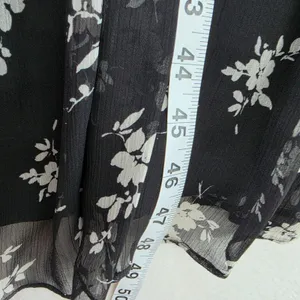 Lauren Ralph Lauren Black White Floral Georgette Tiered Midi Dress Size 2 thumbnail 11