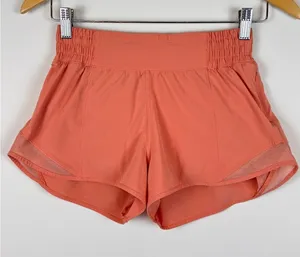 Lululemon Hotty Hot High Rise Shorts 2.5” Size 4 Coral Orange Lined Running thumbnail 1