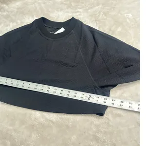 GIGI C Isabella Pullover Top Women's Medium Black Long Sleeve Cropped Textured thumbnail 9