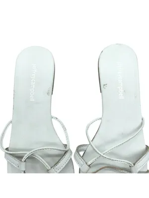 Jeffrey Campbell Womens Flat Sandals Strappy Slip On Leather White Size 6 thumbnail 4