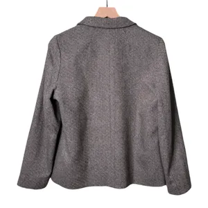 NWT Madewell Wool Crop Dorset Blazer Jacket Geo Herringbone Grey Size Medium thumbnail 6