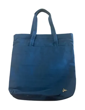 Blue‎ Nylon Zipper Tote Bag Front Pockets Reusable Grocery Beach Travel thumbnail 1