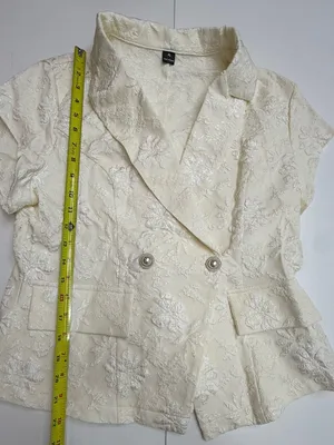 Textured Floral Jacquard Fabric Classic Waist-Cinching Vest Coa size XL thumbnail 6