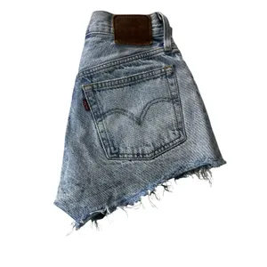 Levis Premium Womens W24 Distressed Denim Shorts High Rise Cutoff Acid Wash 501 thumbnail 3