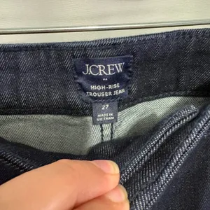 J.Crew High-Rise Trouser Jean in Deep Indigo Rinse Wide Leg Sz 27 Classic Preppy thumbnail 4