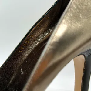 Gucci Authentic Gorgeous Metallic Nappa Silk Block Heel Shoes **Size 7** thumbnail 6