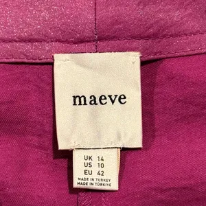 Maeve Shimmer Wide Leg Trousers Pants High Rise Orchid Statement Party Glam 10 thumbnail 4