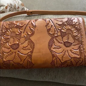 Vintage genuine leather purse clutch thumbnail 6