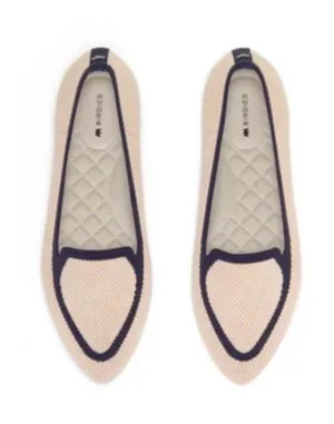 Birdies Blackbird Womens Flats Knit Woven Loafers Slip-On Eggshell Navy 9.5 thumbnail 1